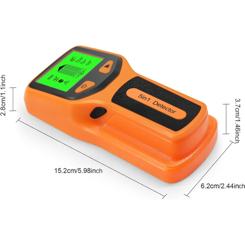 Stud Finder Wall Scanner 5In1 MultiPurpose With LCD Display Ergonomic HandHeld Design For Electrical Wiring Black 2