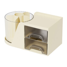 Pen Holder Rotating Desk Organiser Pen Organiser with 2-Yellow