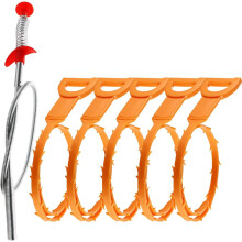 Drain Clog Remover Set, Flexible Barbed Wand for Easy De-clogging in Various Pipes, Multi-tooth Design Ensures Thorough Cleaning, Drain Snake Tools fo