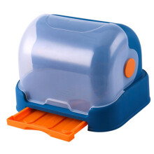 Dish Drying Rack with Lid and Water Tray, Bottle Organizer for Baby Bottles, Nordic Blue Medium