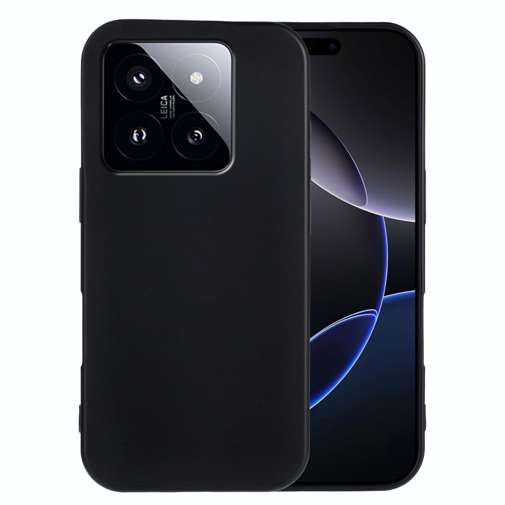 (Black) For Xiaomi 14T Pro Tpu Case Soft Matte Anti-Fingerprint Phone Back Cover Black 6914289022353