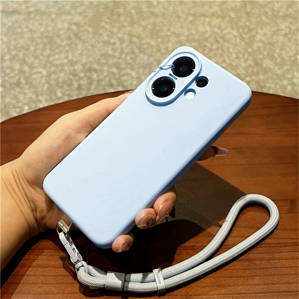 (Baby ) For Vivo S30 5G Case Precise Cutouts Liquid Silicone + Pc Phone Cover With Wrist Strap Blue 6914289481525