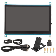 Monitor portatile da 7 pollici con touch capacitivo, mini display plug and play per Raspbian Pi5, compatibilità con Windows garantita con LCD IPS ad