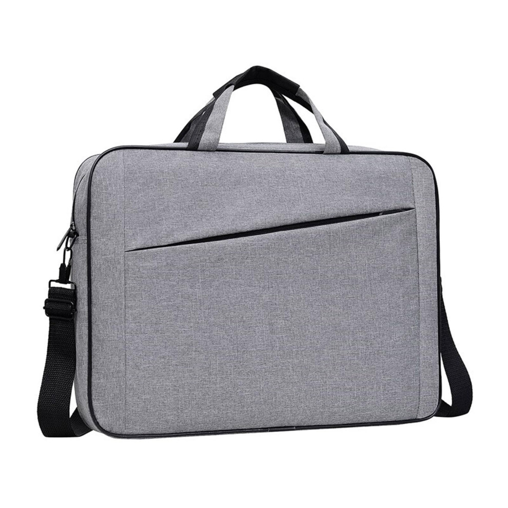 Gray Laptop Bag With Multiple Pockets And Compartments For Work And Daily Use,