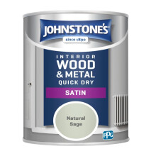 Johnstones Interior Wood & Metal Quick Dry Satin Paint 750ml Natural Sage