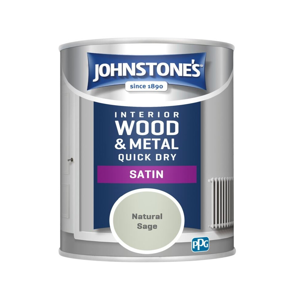 Johnstone's Quick Dry Satin Paint - Natural Sage Green - 750ml - Metal & Wood - Image 5