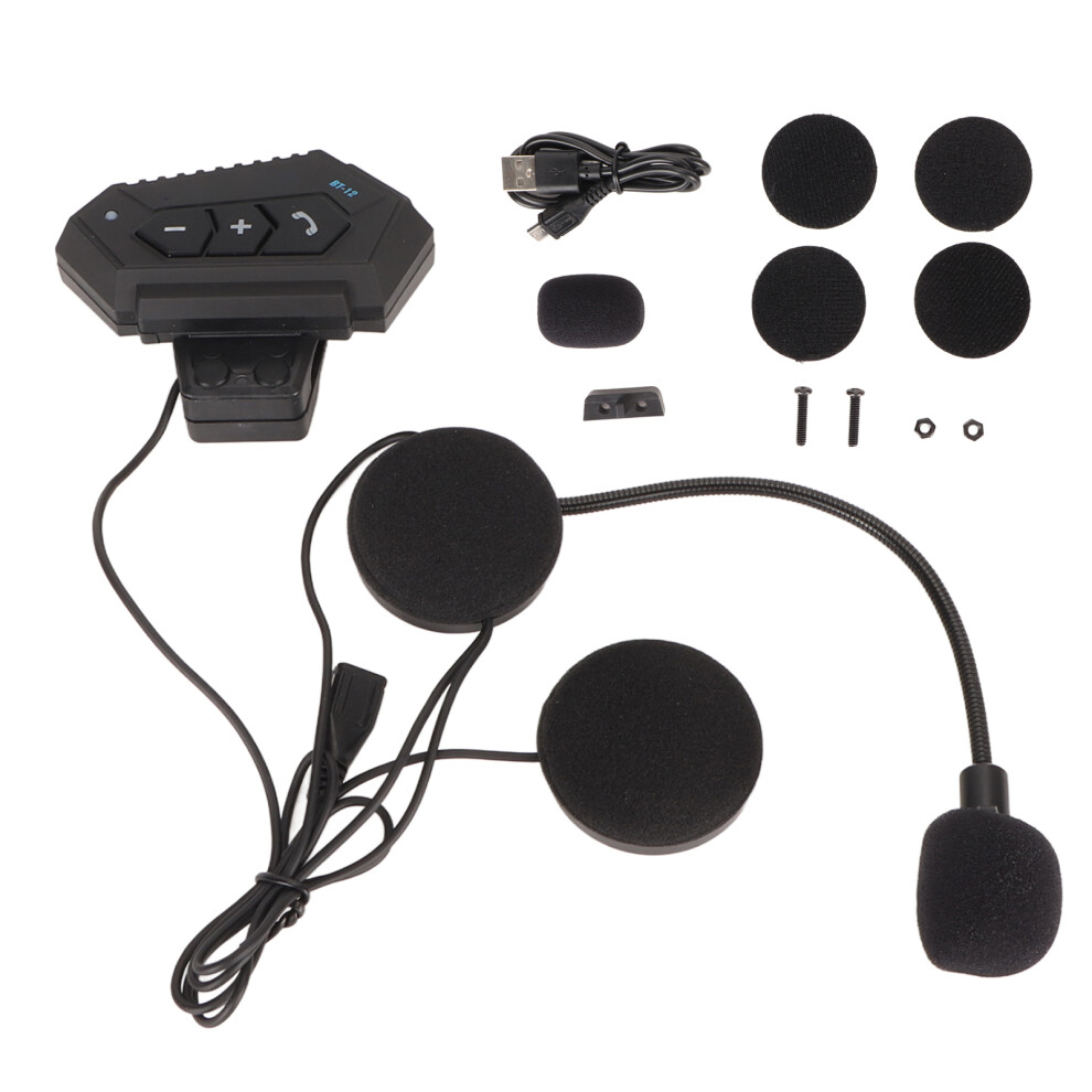 Bluetooth Motorcycle Headset Long Battery Life Ipx6 Waterproof Hands-Free Calling Stereo Music Dsp Noise Cancellation Automatic Answer Intercom System 9416038580741