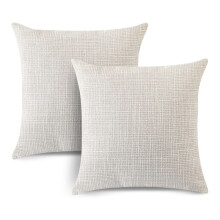 Capas de almofada para exterior, pacote com 2 unidades, 45x45cm, em linho, capas de almofada quadradas decorativas para sofá de pátio e varanda.