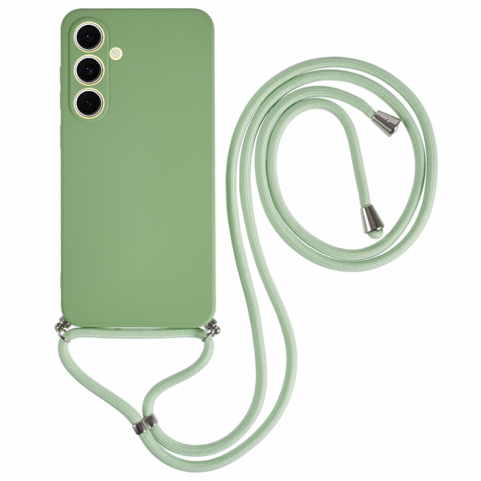 (Matcha ) For Samsung Galaxy A16 4G / 5G Case Flexible Tpu Fiber Lining Anti-Shock Crossbody Phone Cover Green 6914285393983