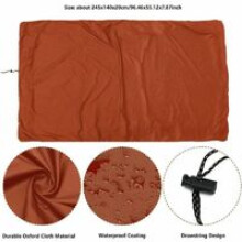 Rectangle Tablecloth, Linen Textured Protective Cover For Furniture, 8ft Heavy Duty Drawstring Waterproof Oxford Cloth Table Cover, Premium Polyester