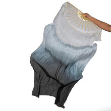 (As show, E) 1.8m Belly Dance Silk Fan Belly Dance Fan Extended Dance Fan Color Mulberry Silk Fan Left Right Fan