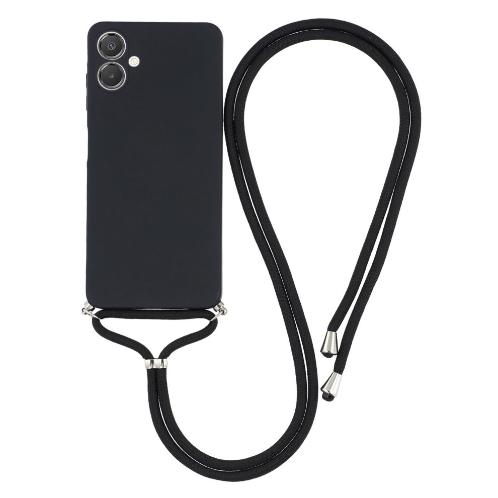 (Black) For Samsung Galaxy A05 4G Case Flexible Tpu Fiber Lining Anti-Shock Crossbody Phone Cover Black 6914281105573