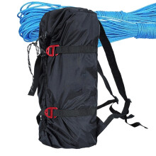 Rope Storage Bag Professional Rock Climbing Bag With Adjustable Straps Lightweight Mountaineering Gear Black