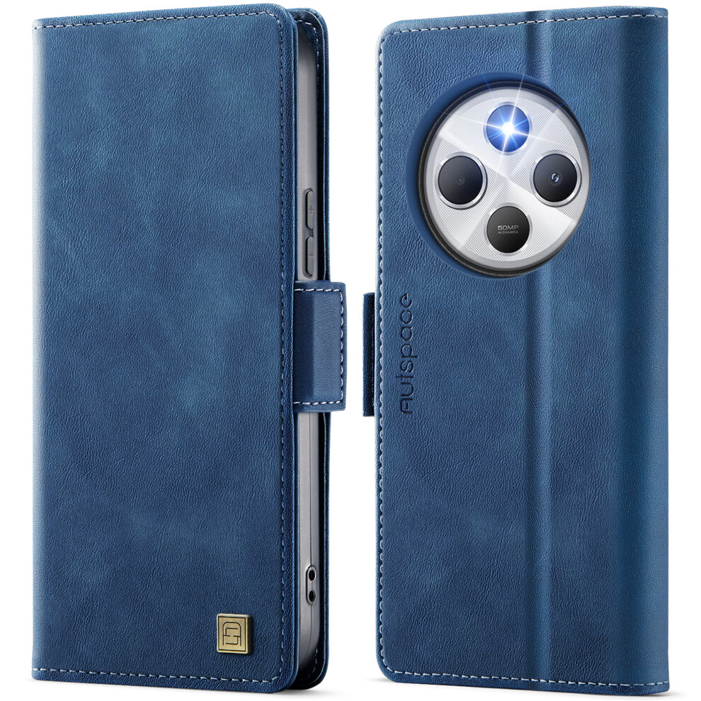 (Blue) For Xiaomi Redmi 14C 4G Case Autspace A11 Rfid Blocking Retro Leather Cell Phone Wallet Cover Blue 6914280158938