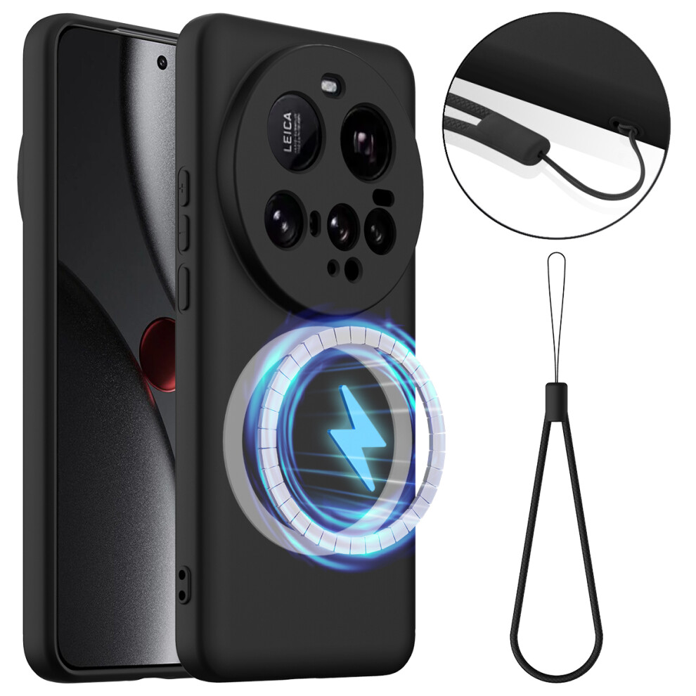 (Black) For Xiaomi 15 Ultra Case Compatible With Magsafe Anti-Drop Liquid Silicone Phone Cover Black 6914288446761