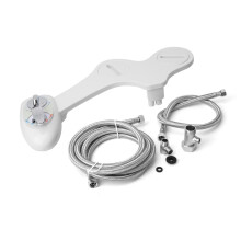 Bidé con presión de agua ajustable, autolimpiante, doble boquilla, ecológico, control en el lado izquierdo, doble temperatura, agua caliente y