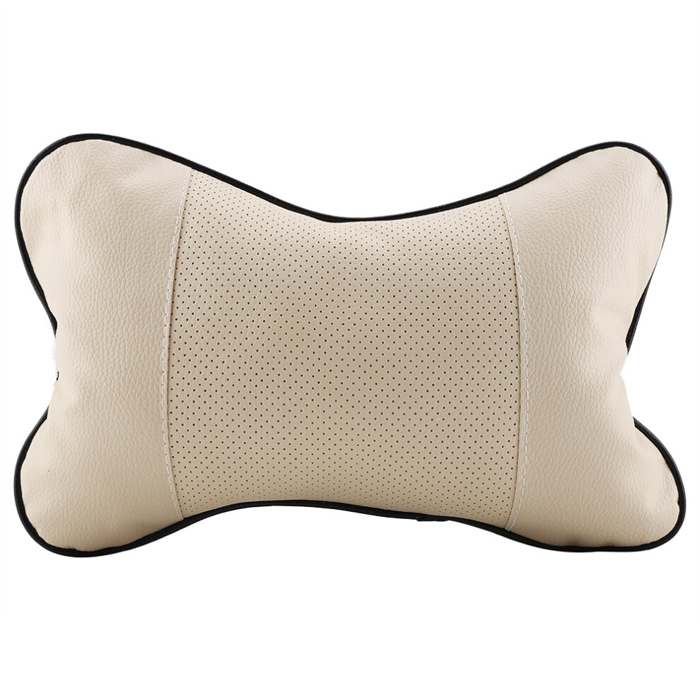 Car Seat Headrest Cushion, Car Seat Leather Headrest Neck Pillow Dog Bone Shape Rest Cushion, Breathable Auto Neck Support Pillow For Long Driving Com 9554910238813