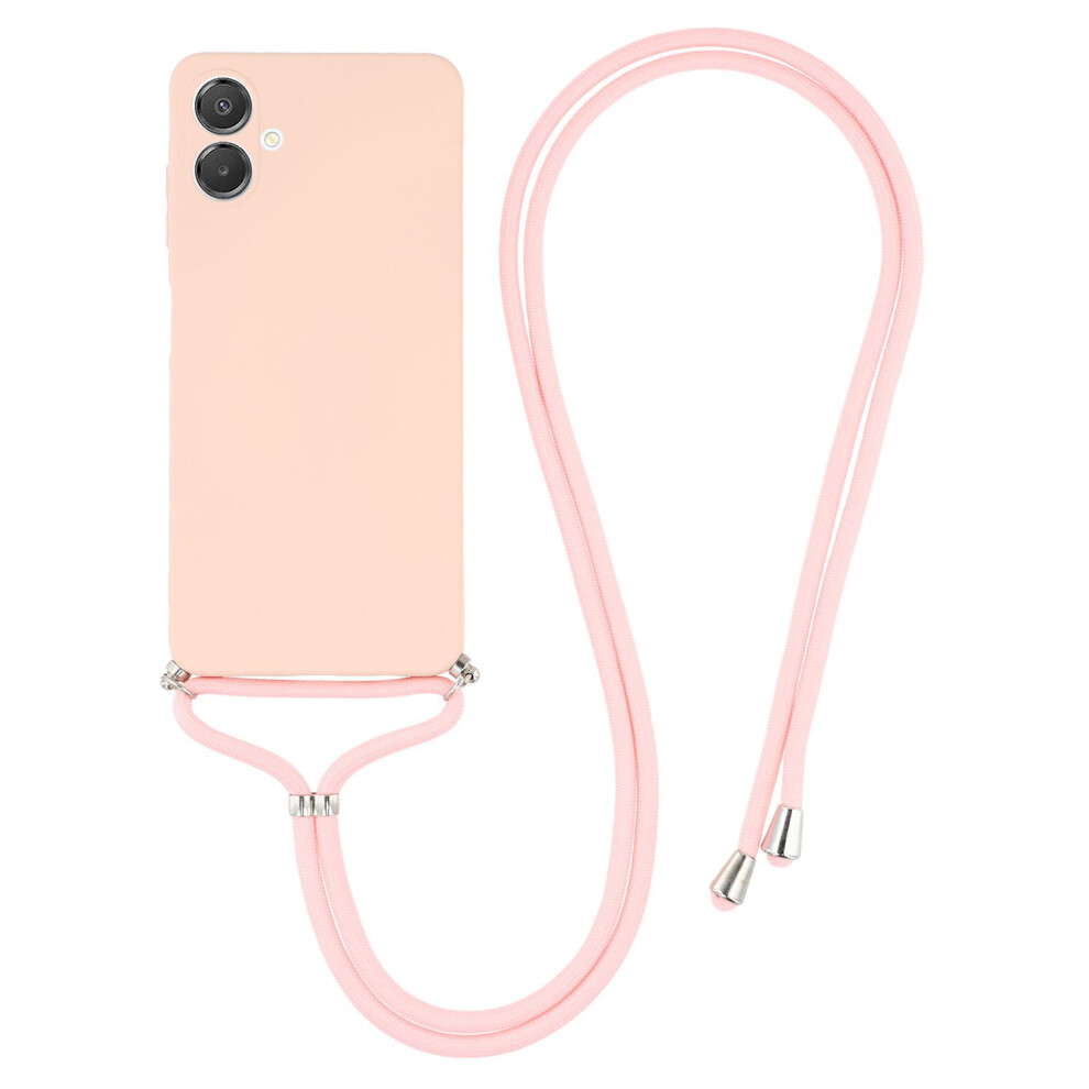(Pink) For Samsung Galaxy A06 4G Case Flexible Tpu Fiber Lining Anti-Shock Crossbody Phone Cover Pink 6914284182830