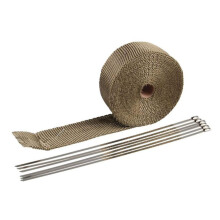 Exhaust Wrap Bandage 5M Car Motorcycle Pipe Thermal Wrap Tape With Titanium Stainless Steel Ties