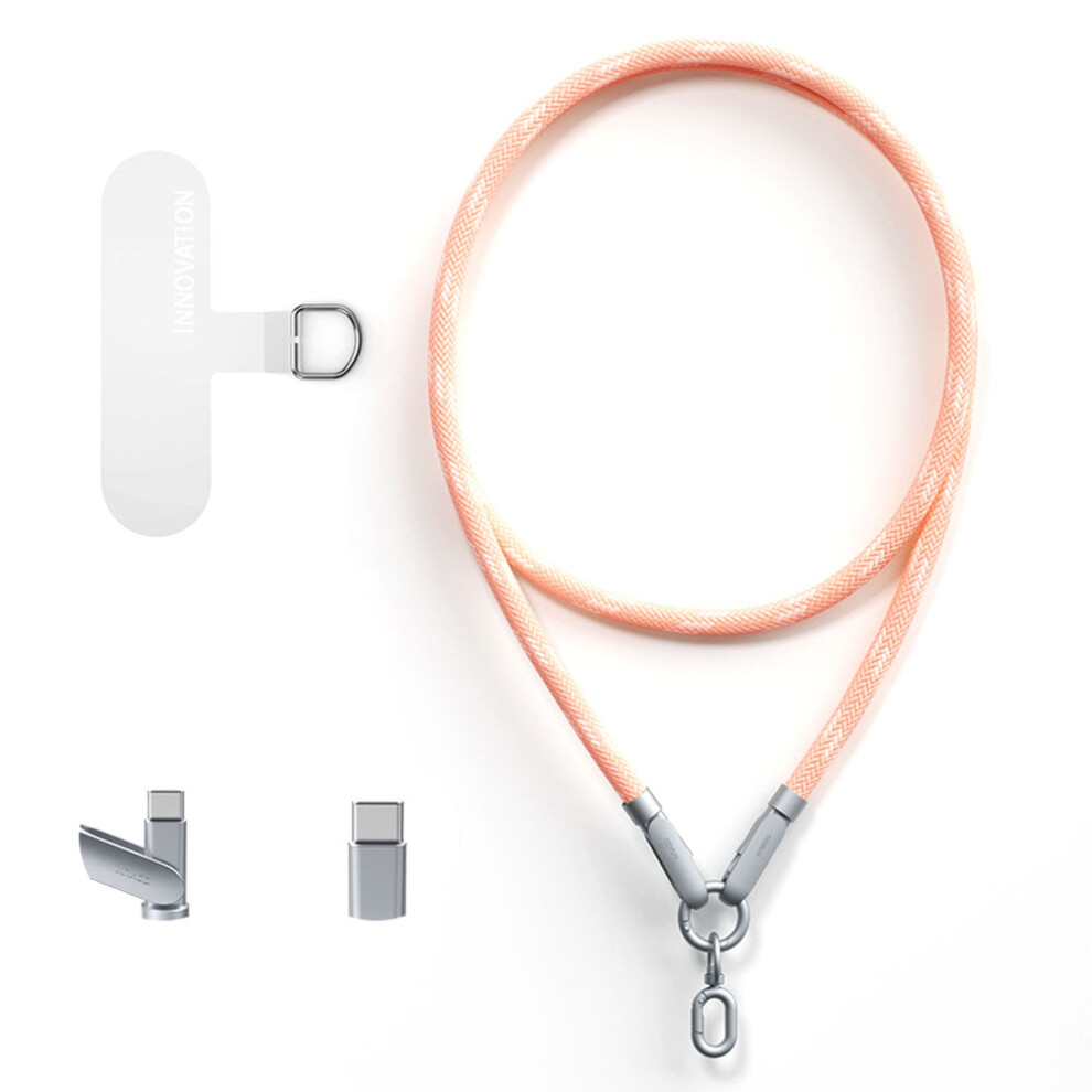 (Pink) Xddc-029 1.2M Crossbody Phone Lanyard 240W Charging Cable Type-C To Type-C Braided Cord Pink 6914283497416