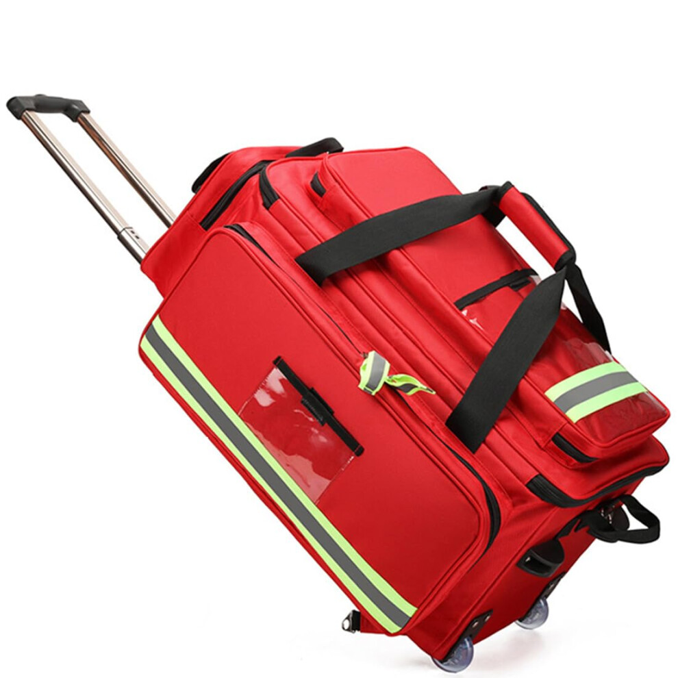 Medical Trolley Bag Large Capacity First Aid Kit Portable Trauma Bag For EMT/EMS Paramedics With Internal Dividers Nylon