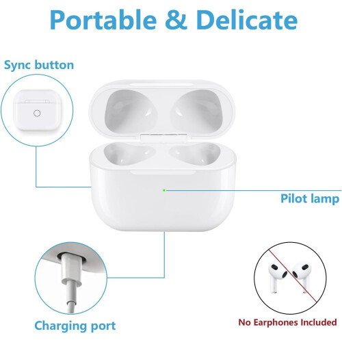 Construction Charging Case for AirPods 3rd Gen,Wireless and Wire Charging with Sync Button,Built-in Battery for Extended Use, Good Quality, Durable 2