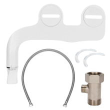 Bidé con boquilla oculta y presión de agua ajustable, componentes de acero inoxidable para instalación de bidé de doble boquilla no eléctrica.