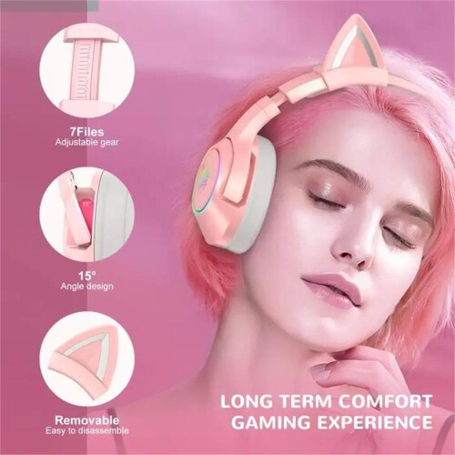 Ακουστικά Virtual7.1 Surround Sound, Ακουστικά Cat Ear, Bluetooth 5.0RGB, Φωτισμός, Ανασυρόμενο 2