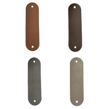 4 Stuks Naaien Op Lederen Craft Labels Met-Geelbruin donkerbr