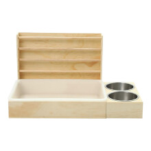 Litter Tray with Hay Dispenser AntiWaste Feeder Bowls for Chinchilla Hamster Small Animal Habitat Tray