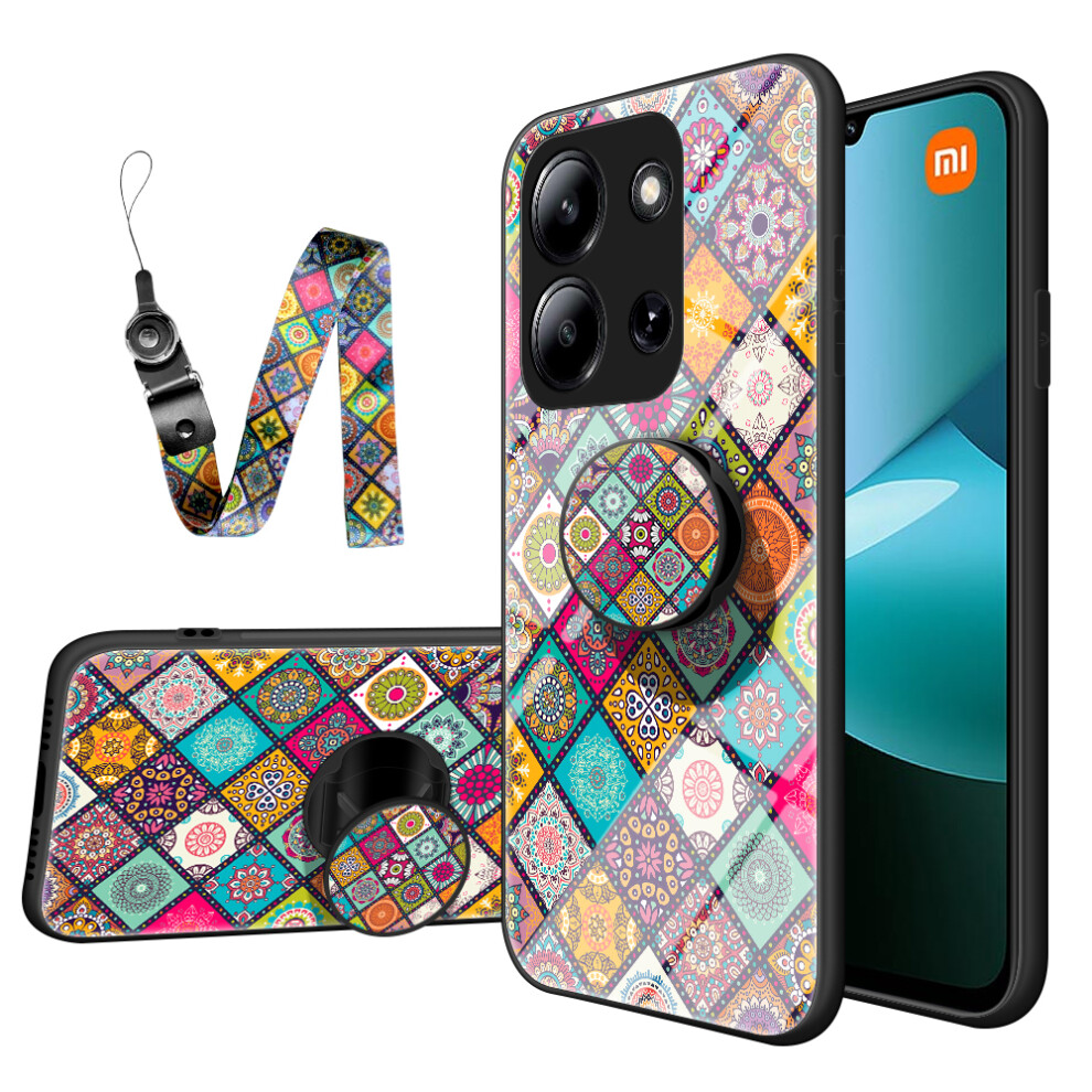 (Checkered Pattern) Phone Case For Xiaomi Redmi 15C 4G (Eu) (173Mm) / 15C 5G (Eu) (173Mm) / Poco C85 4G (173Mm) Kickstand Ethnic Pattern Phone Cover 6914287815445