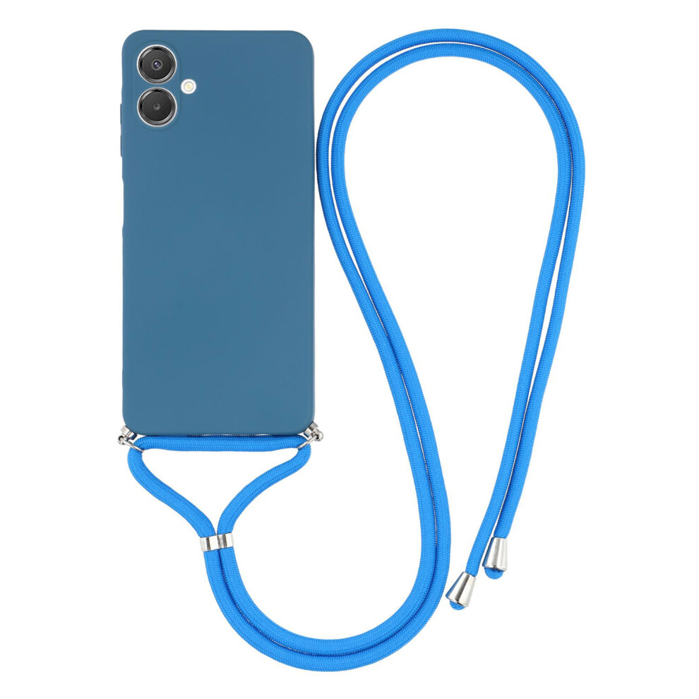 (Sapphire) For Samsung Galaxy A07 4G Case Flexible Tpu Fiber Lining Anti-Shock Crossbody Phone Cover Blue 6914285042294
