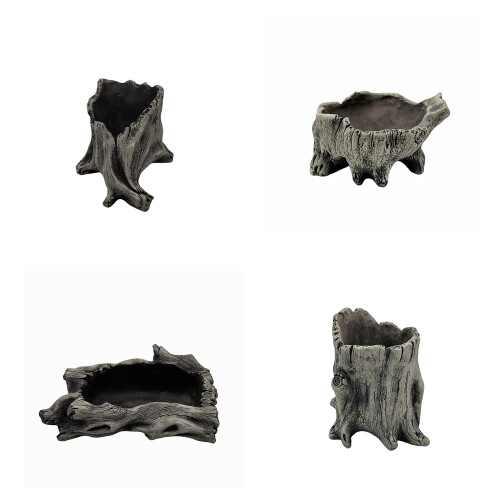 Artificial Driftwood Planter Sculpture Imitation-Slate Gray 11 1