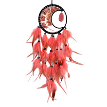 Handmade Dreamcatchers with Crystal Stone and-watermelon red