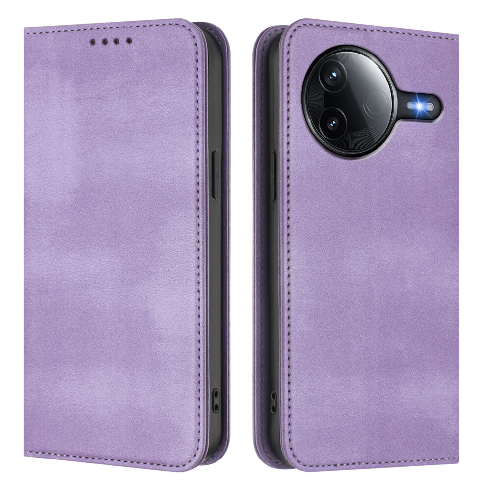 (Light ) For Xiaomi Redmi K80 Pro 5G / Xiaomi Poco F7 Ultra 5G / Xiaomi Poco F7 Pro 5G / Xiaomi Redmi K80 5G Wallet Cases Retro Texture Rf Purple 6914289608595