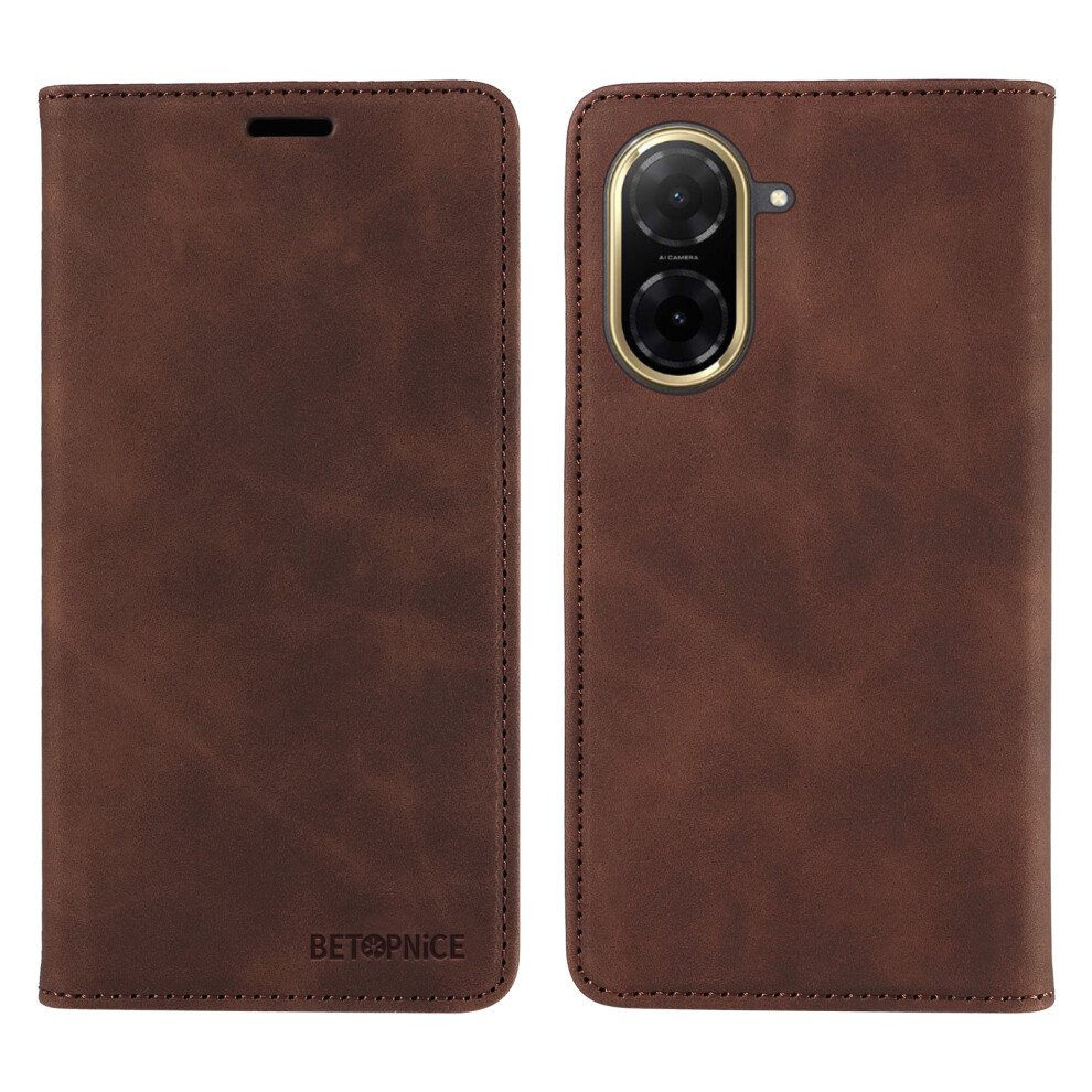 (Brown) For Xiaomi Redmi A5 Nfc (Eu) (173.45Mm) Case Betopnice Magnetic Closure Rfid Blocking Wallet Stand Leather Phone Cover Brown 6914289210934