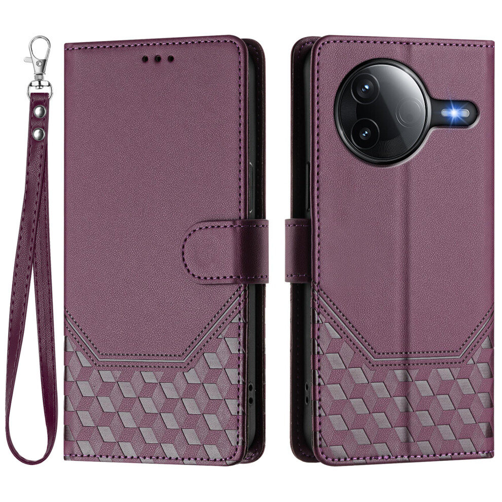 (Dark ) For Xiaomi Poco F7 Pro 5G / Xiaomi Redmi K80 5G / Xiaomi Redmi K80 Pro 5G / Xiaomi Poco F7 Ultra 5G Case Imprinted Honeycomb Rfid Purple 6914287889279