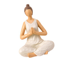 Meditations Lady Sculpture Home Decors Woodcut Effect Resins-2