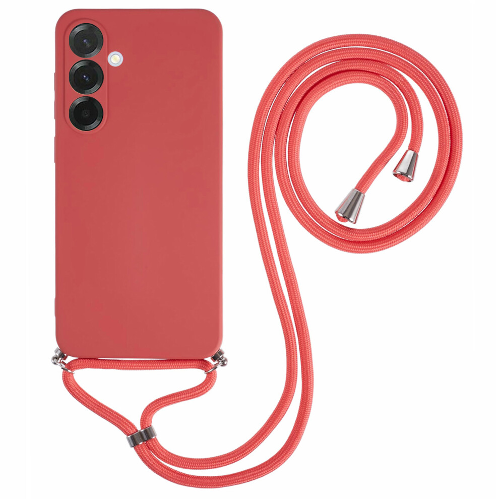 (Hawthorn ) For Samsung Galaxy A17 5G / A17 4G Case Flexible Tpu Fiber Lining Anti-Shock Crossbody Phone Cover Red 6914284180164