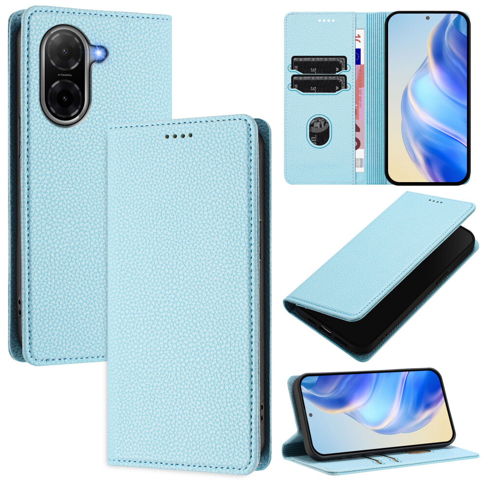(Baby ) For Xiaomi Poco C71 4G / Redmi A5 4G (171.7Mm) Wallet Case Rfid Blocking Litchi Texture Leather Mobile Cover Blue 6914289350753