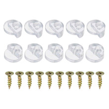 22Stück Glashalter Clips Kit, Runde Glasklemme Transparente Glashalter Spiegelhalter 13mm Kunststoff-Glas-Schrankklammern mit Schrauben zur