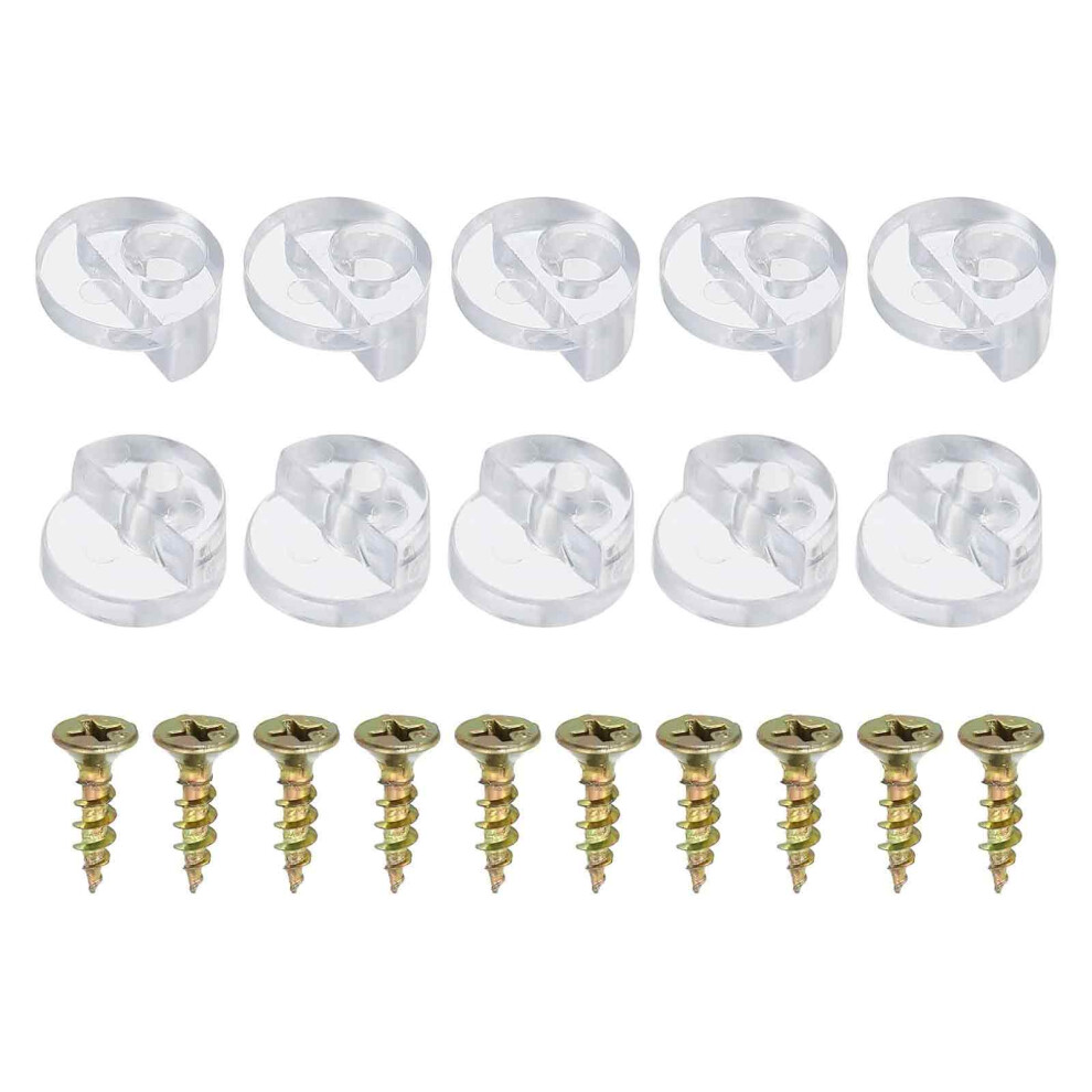 22 Stã¼Ck Glashalter Clips Kit, Runde Glasklemme Transparente Glashalter Spiegelhalter 13Mm Kunststoff-Glas-Schrankklammern Mit Schrauben Zur 9198585116702