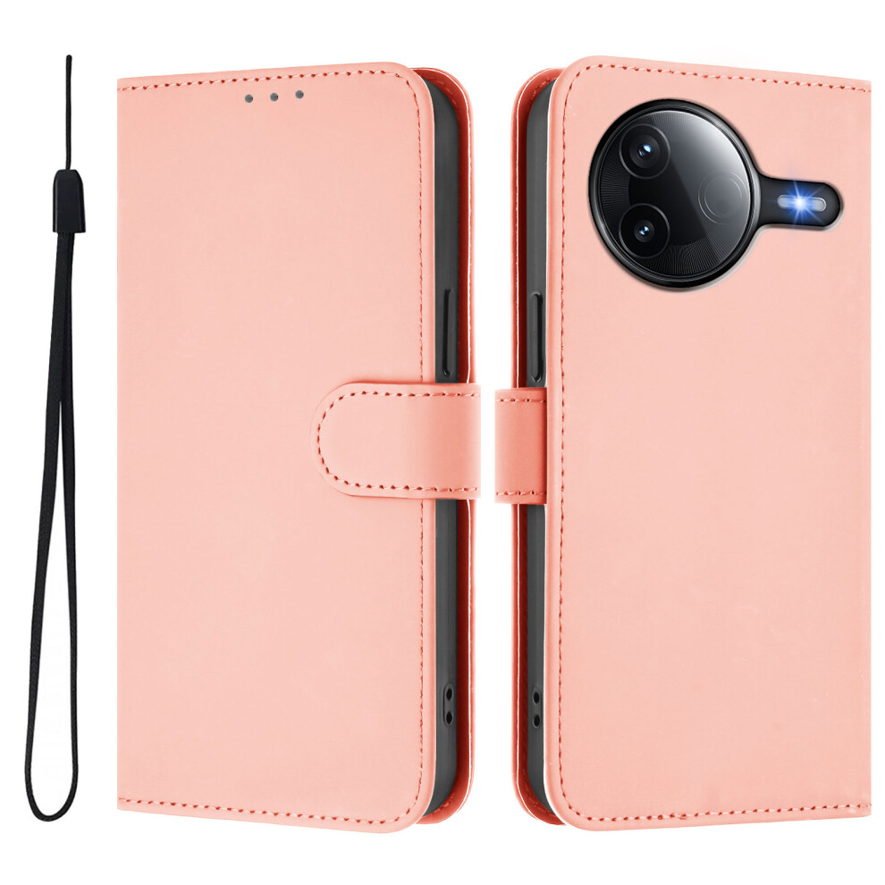 (Pink) For Xiaomi Poco F7 Pro 5G / Xiaomi Redmi K80 5G / Xiaomi Redmi K80 Pro 5G / Xiaomi Poco F7 Ultra 5G Case Solid Color Wallet Leath Pink 6914285259418
