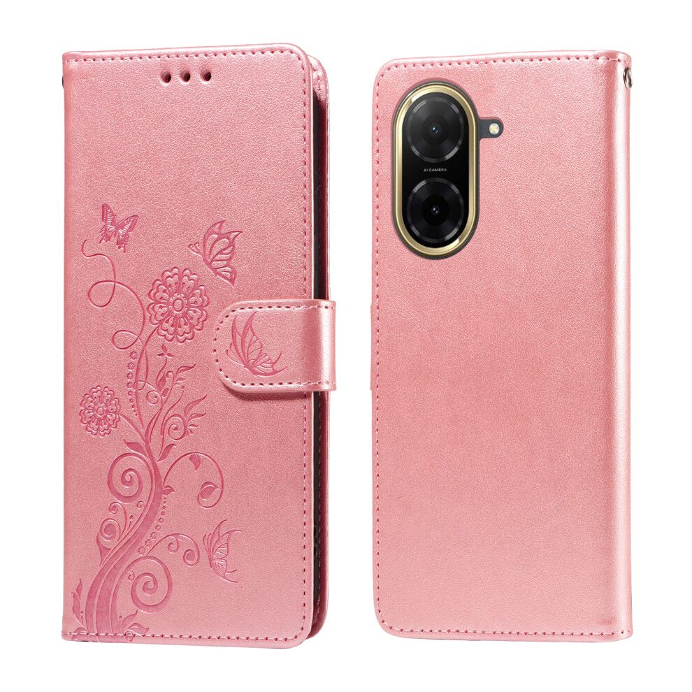 (Pink) For Xiaomi Redmi A5 Nfc (Eu) (173.45Mm) Leather Case Butterfly Floral Imprint Wallet Stand Cover Pink 6914282671039