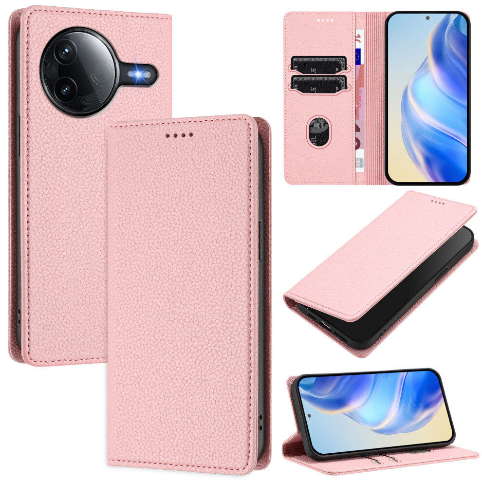 (Pink) For Xiaomi Poco F7 Pro 5G / Xiaomi Redmi K80 5G / Xiaomi Redmi K80 Pro 5G / Xiaomi Poco F7 Ultra 5G Wallet Case Rfid Blocking Lit Pink 6914283155149