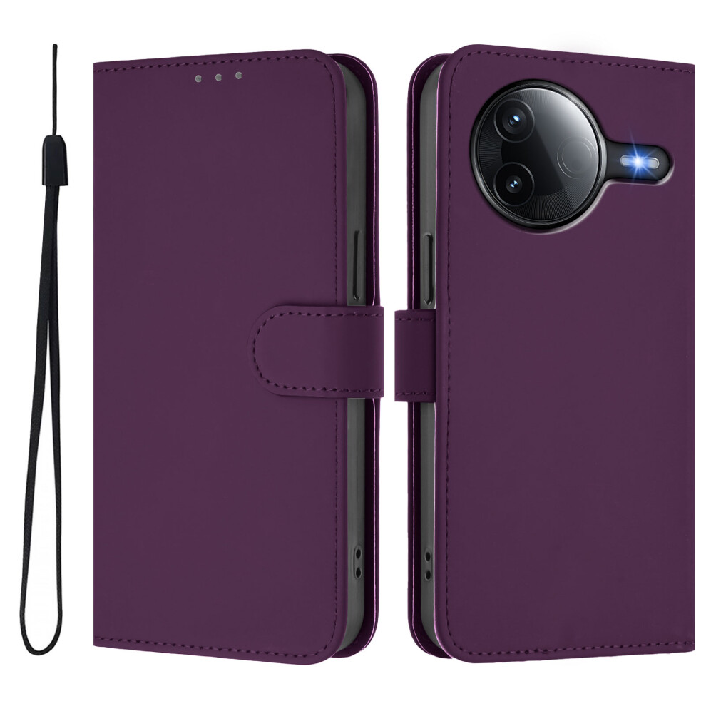 (Voilet) For Xiaomi Poco F7 Pro 5G / Xiaomi Redmi K80 5G / Xiaomi Redmi K80 Pro 5G / Xiaomi Poco F7 Ultra 5G Case Solid Color Wallet Leath 6914288822534