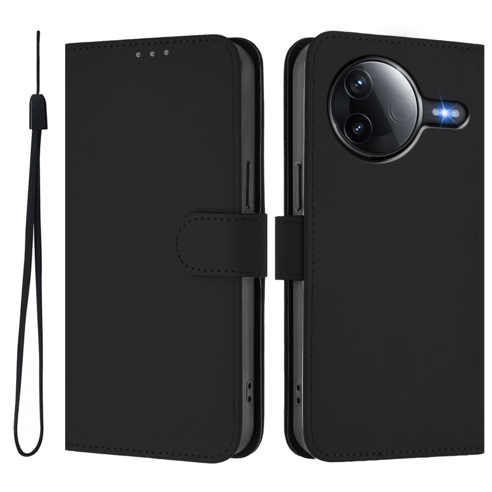 (Black) For Xiaomi Poco F7 Pro 5G / Xiaomi Redmi K80 5G / Xiaomi Redmi K80 Pro 5G / Xiaomi Poco F7 Ultra 5G Case Solid Color Wallet Leath Black 6914289732436