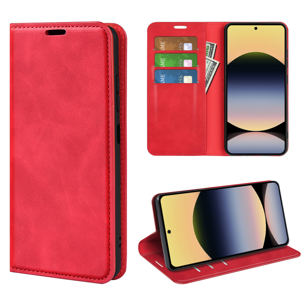(Red) For Xiaomi Mi Note 14S 4G Case Skin Touch Leather Wallet Phone Cover Red 6914282872764