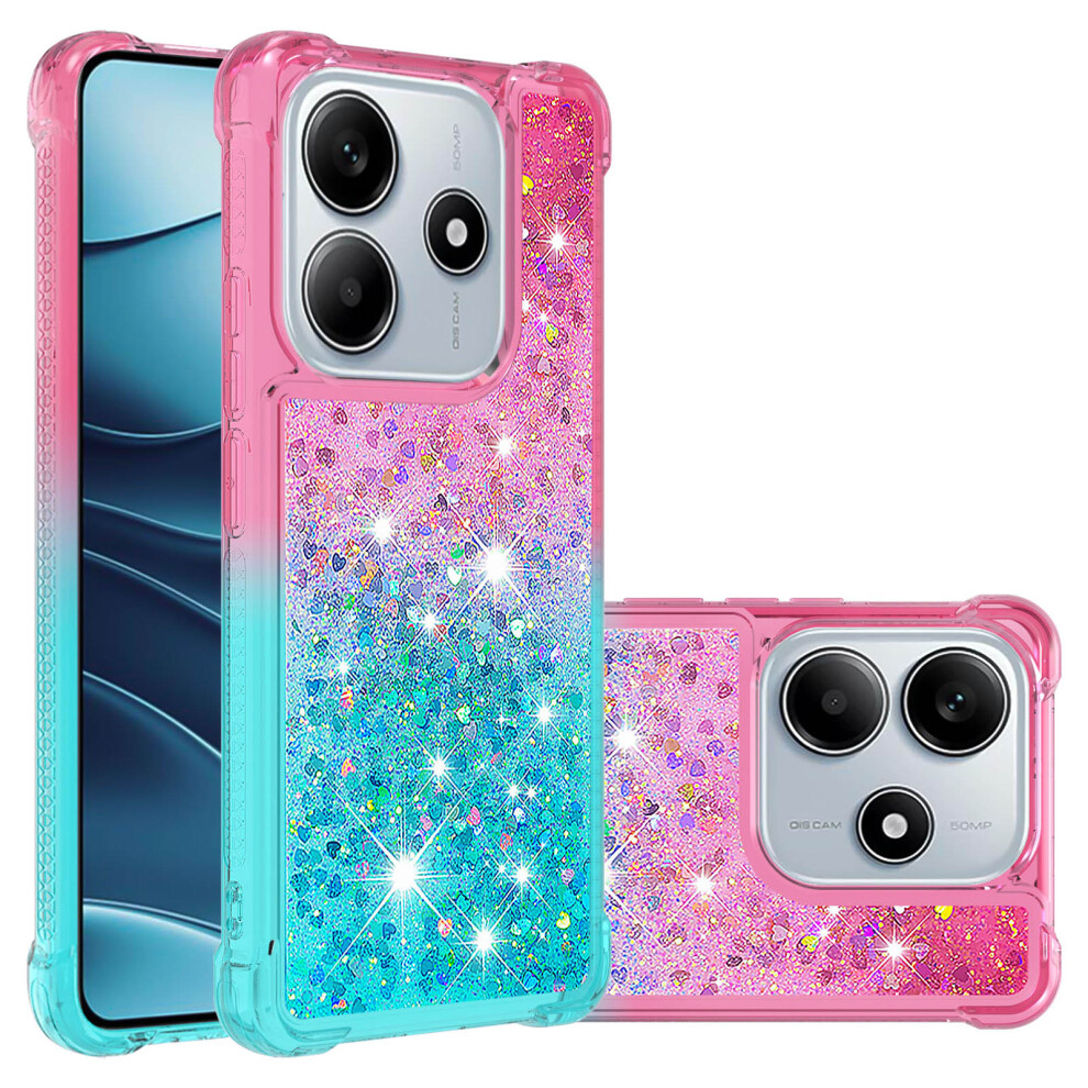 (Pink+Sky ) For Xiaomi Redmi Note 14 4G (164.84Mm) Tpu Case Gradient Quicksand Phone Back Cover Blue 6914289983609