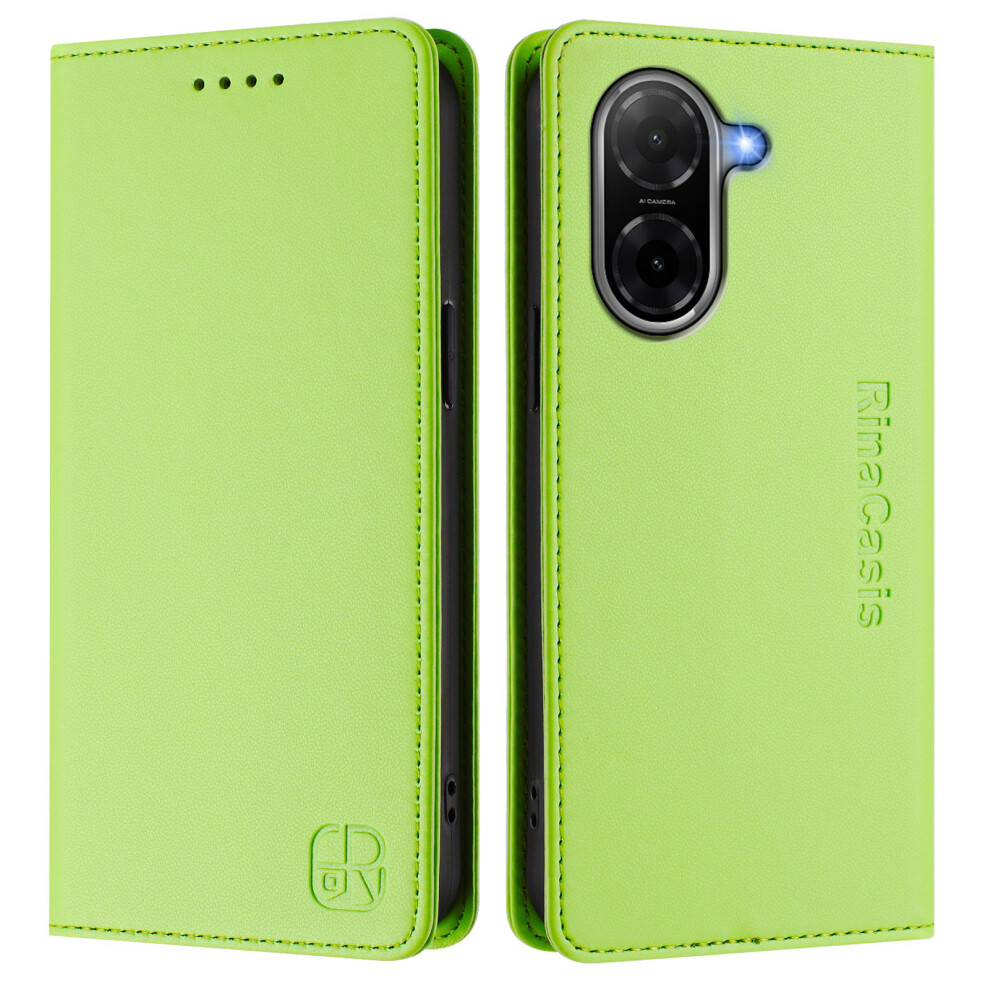 (Green) For Xiaomi Poco C71 4G / Redmi A5 4G (171.7Mm) Leather Case Rinacasis Rc01 Phone Cover With Rfid Blocking Wallet Stand Green 6914286838674
